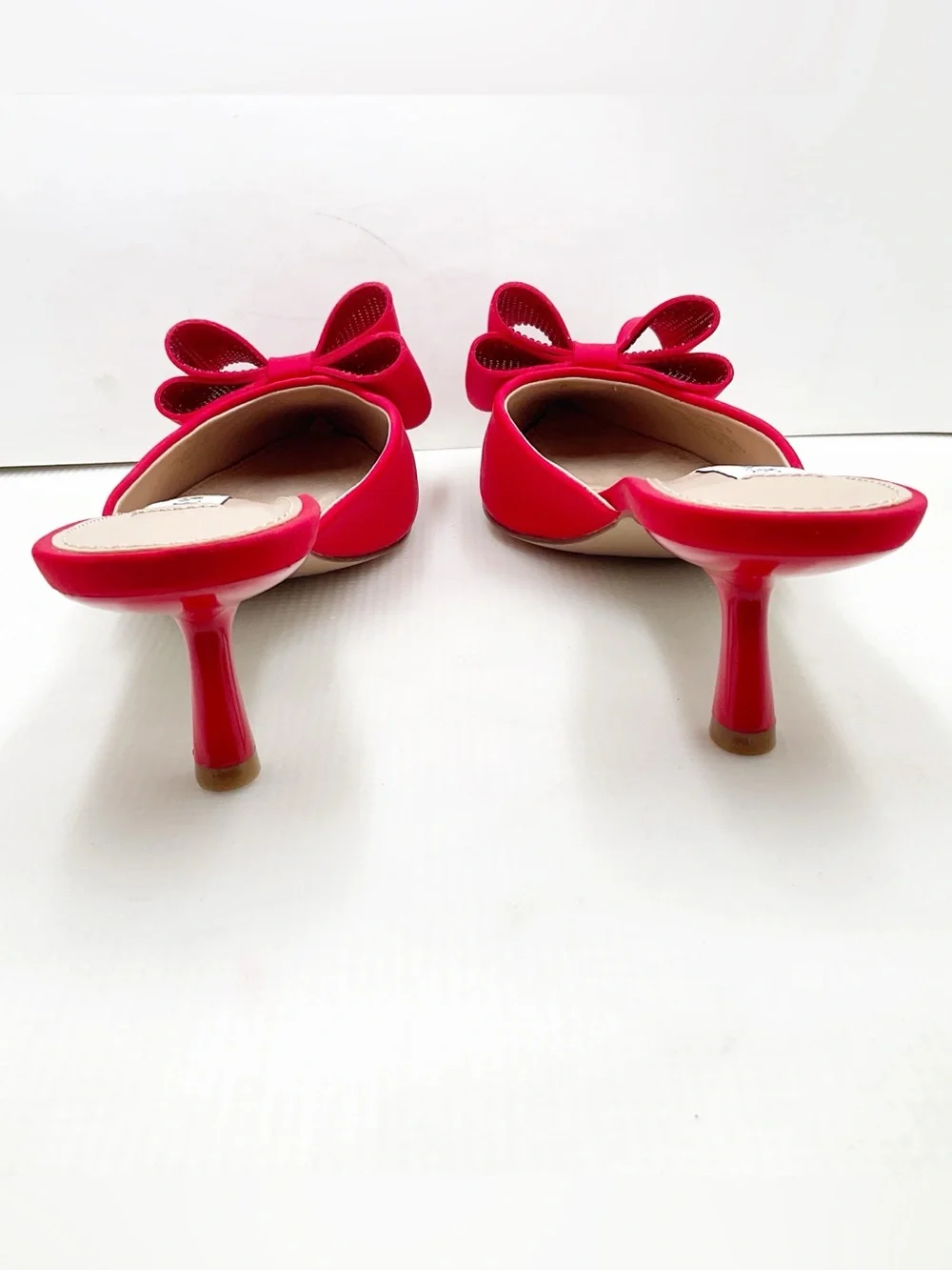 🆕{Steve Madden} Method Red Pointed-Toe Bow Mules - Picture 9 of 16